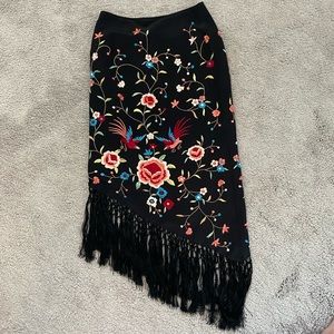 Sue Wong Embroidered Pencil Skirt